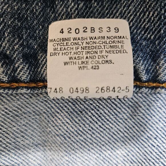 VTG Levis 505 Jeans Men 38x30 Denim Regular Fit Straight Leg Red Tab 90s - Picture 9 of 9